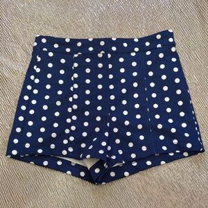 Forever 21 Navy and White Polka Dot High Waist Women's Shorts